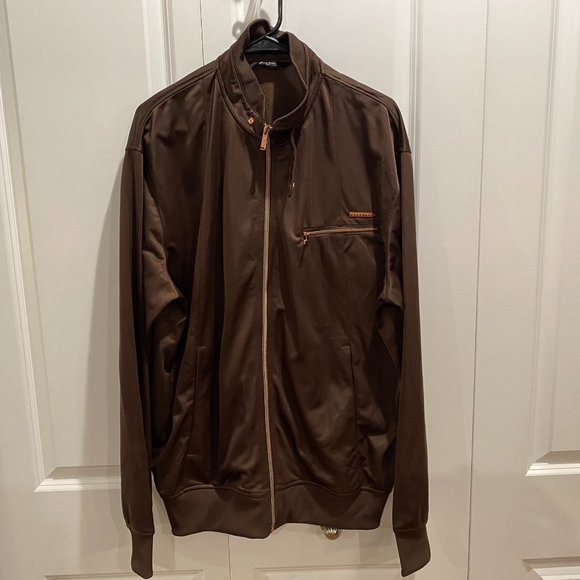 🎉 HOST PICK 🎉 Sean John Brown Track Jacket Size w Copper Accents Size 2XL - Picture 2 of 10